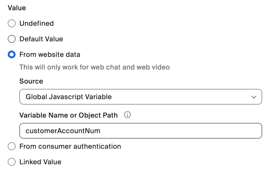 Screen display showing how to configure the ZCX Global Variable.